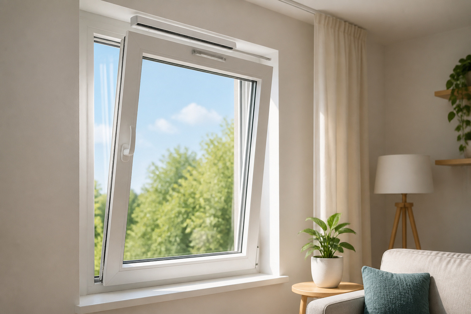Fenetre moderne avec ventilation integree