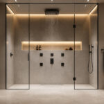 Douche italienne moderne et luxueuse
