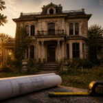 Maison abandonnee a la lumiere doree