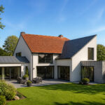 Maison moderne aux toits varies