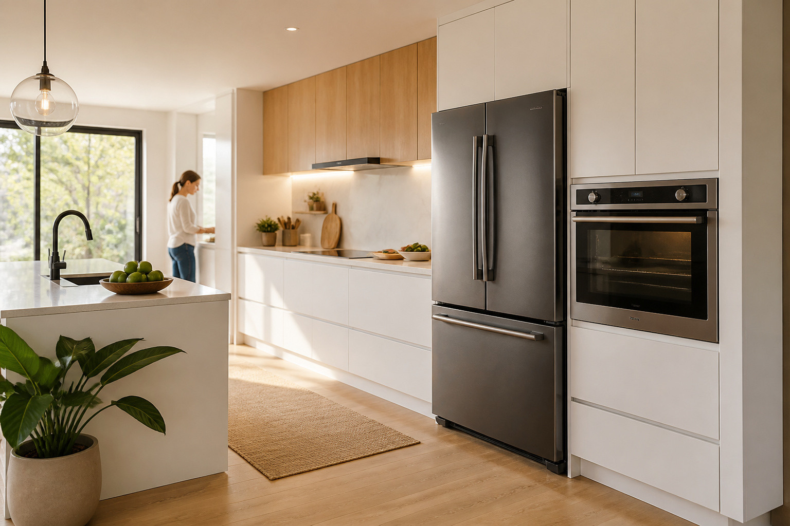 Cuisine moderne et lumineuse avec electromenagers