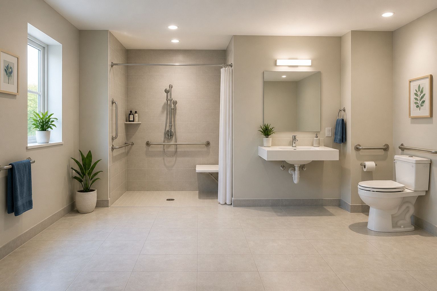 Salle de bain moderne et accessible