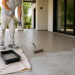Renovation de terrasse peinture au rouleau